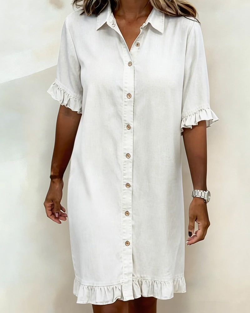 Karolína - Pohodlné džínové šaty s lichotivým řasením