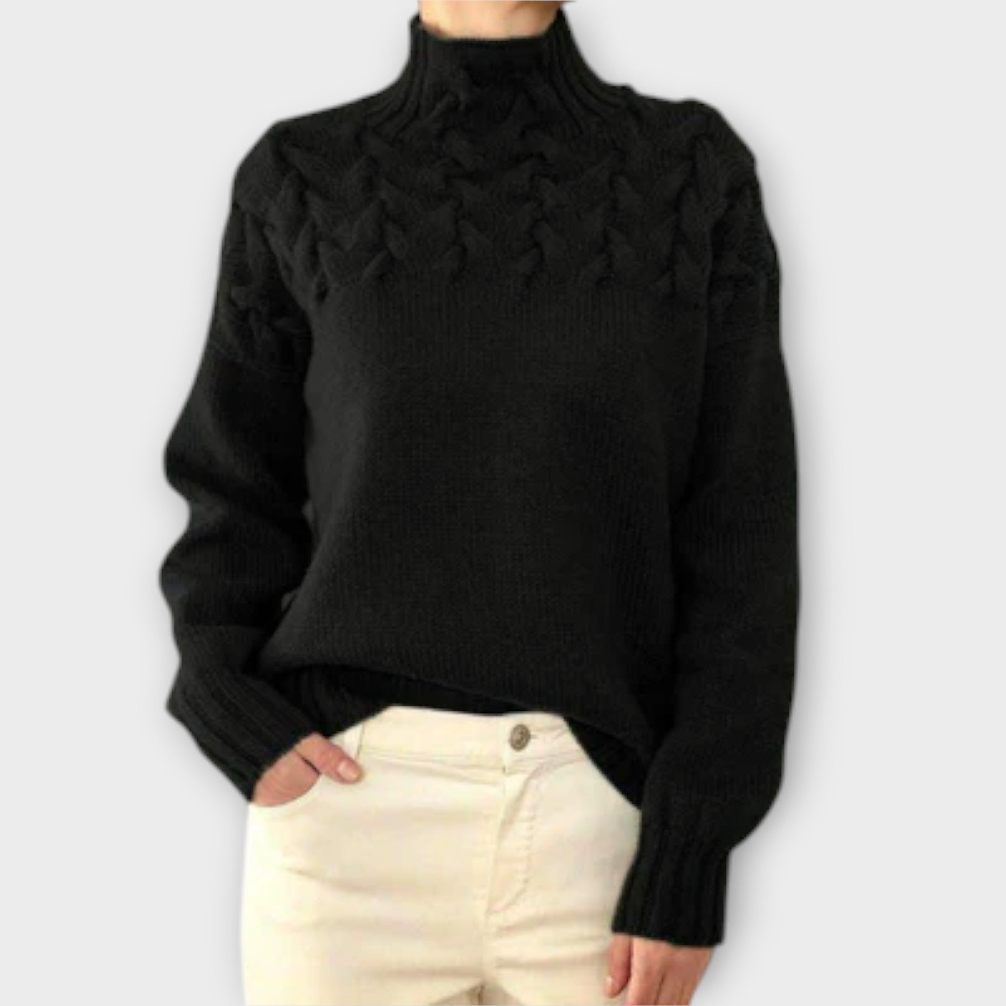 Ivana | Elegantní pletený svetr s rolákem