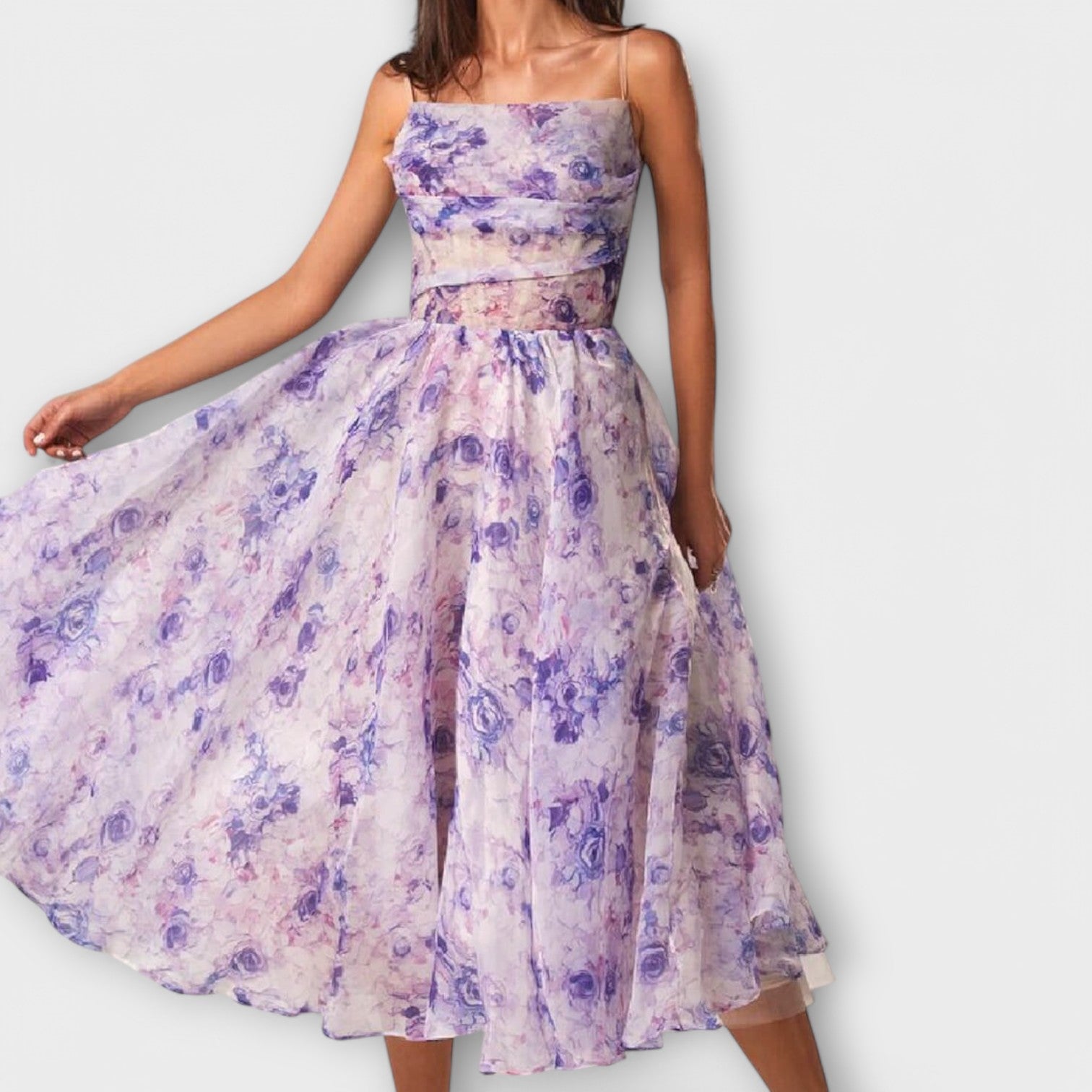 Elegantní Midi Šaty z Chiffonu