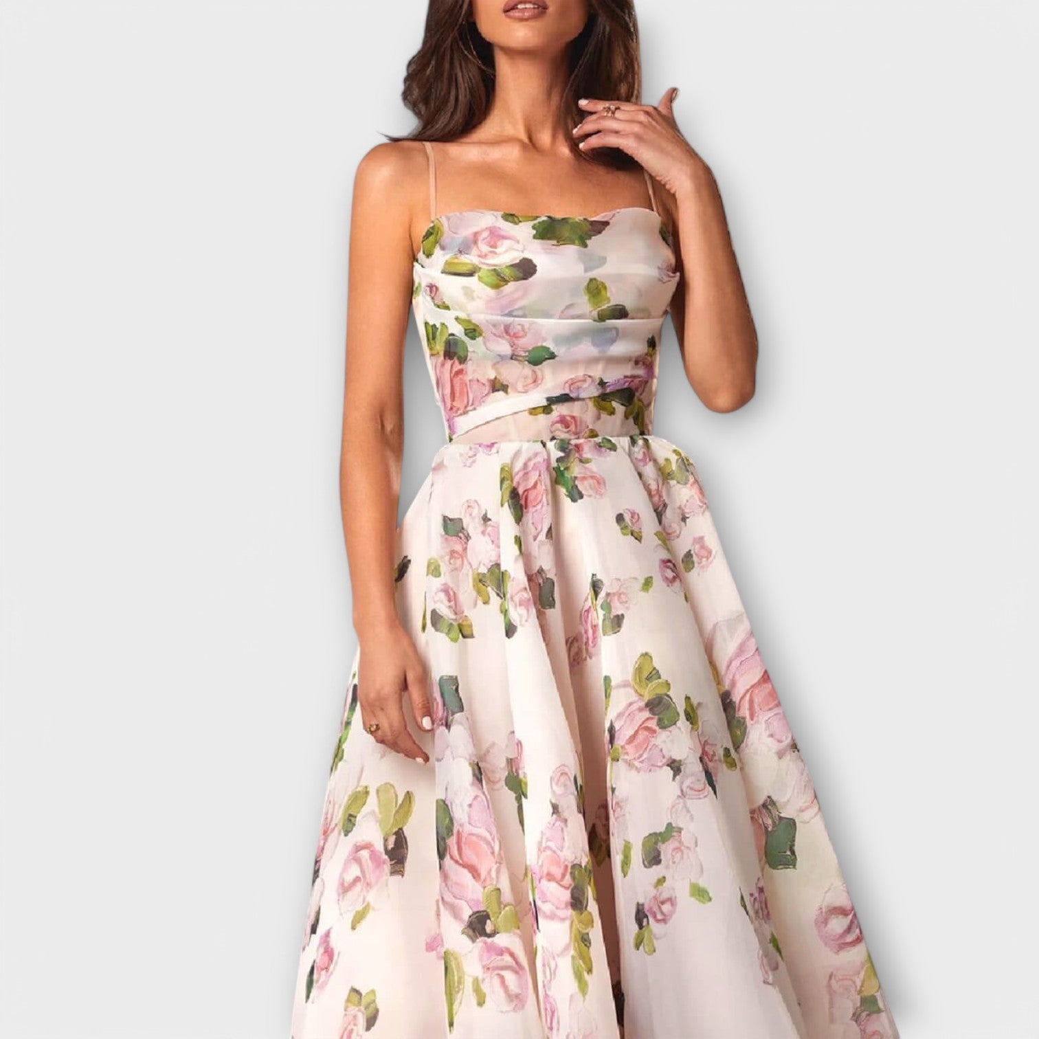Elegantní Midi Šaty z Chiffonu