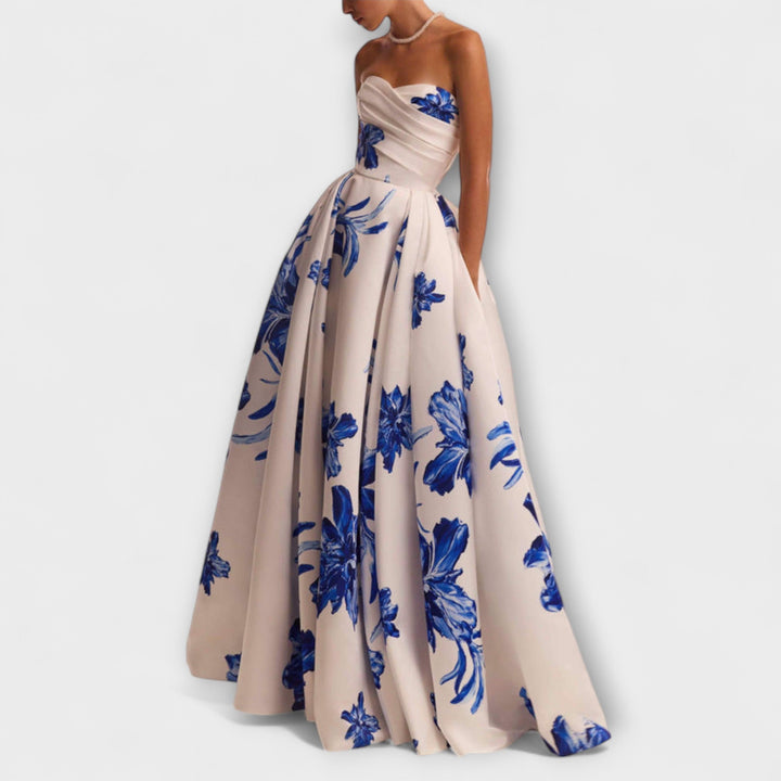 Rosalie - Chic off-shoulder květinové maxi šaty