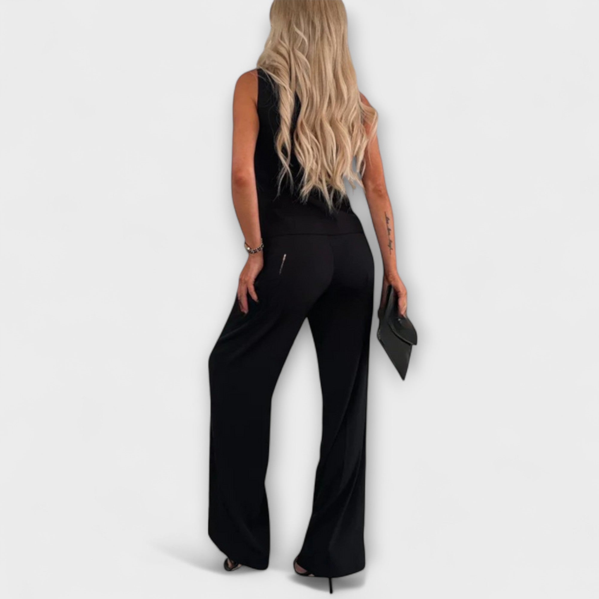 Wilhelmina - Elegantní bezramenný top a kalhoty