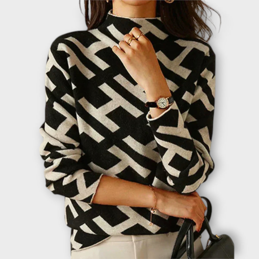 Adéla | Elegantní svetr s geometrickým vzorem