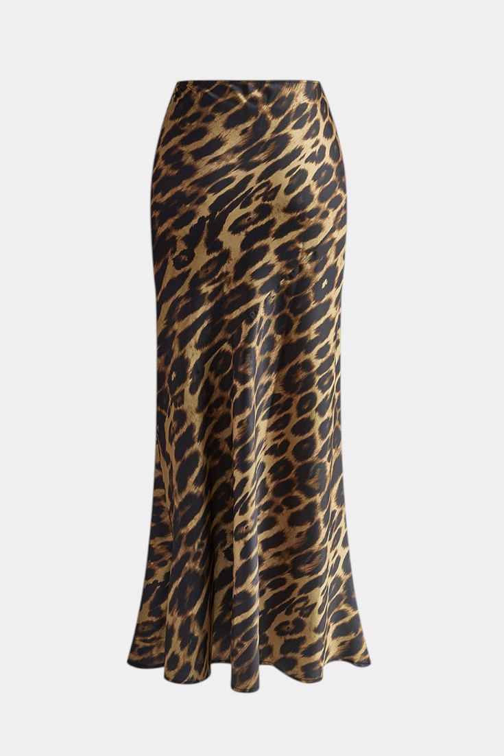 Elena | Maxi úzká sukně s leopardím potiskem