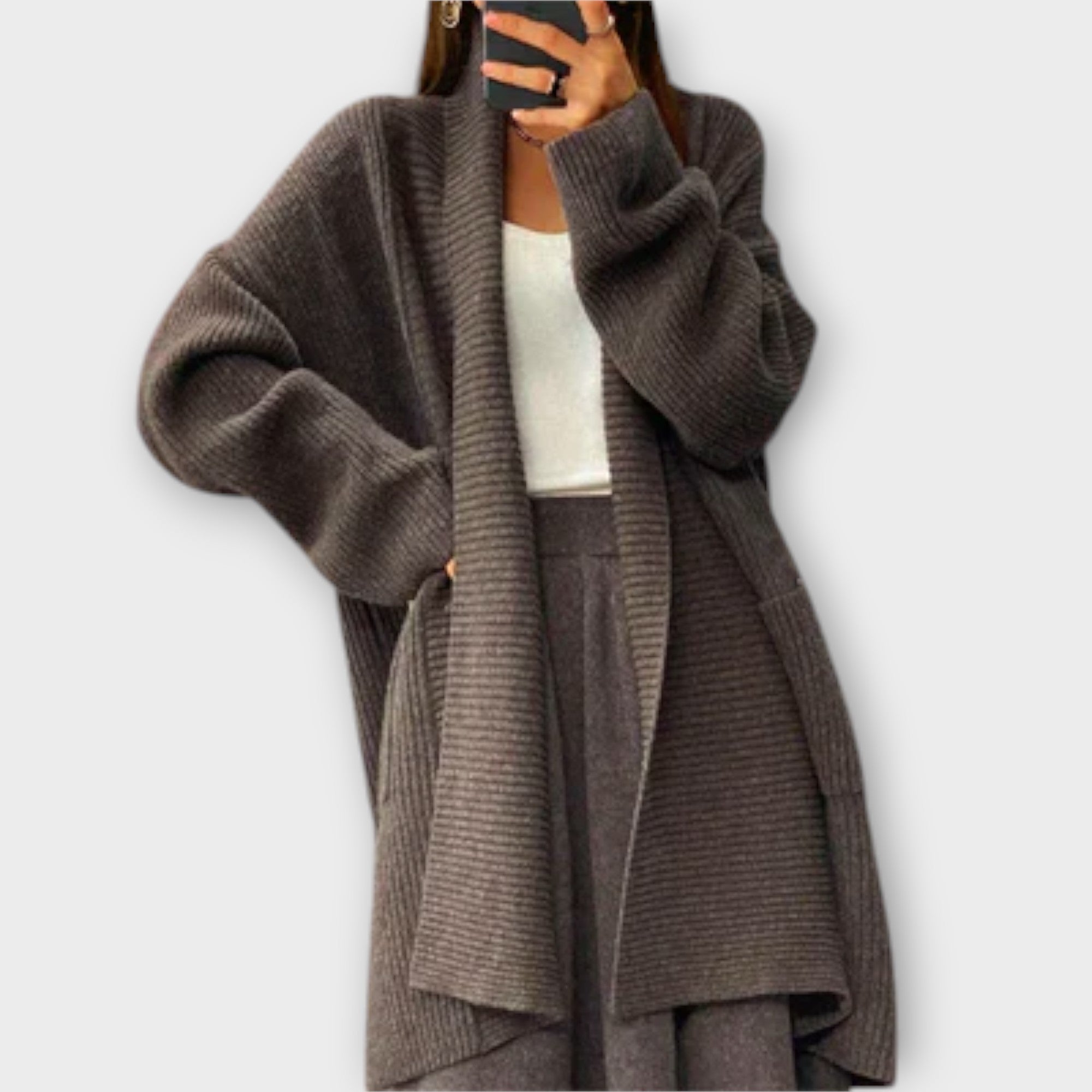 Euphemia - Dlouhý pletený cardigan