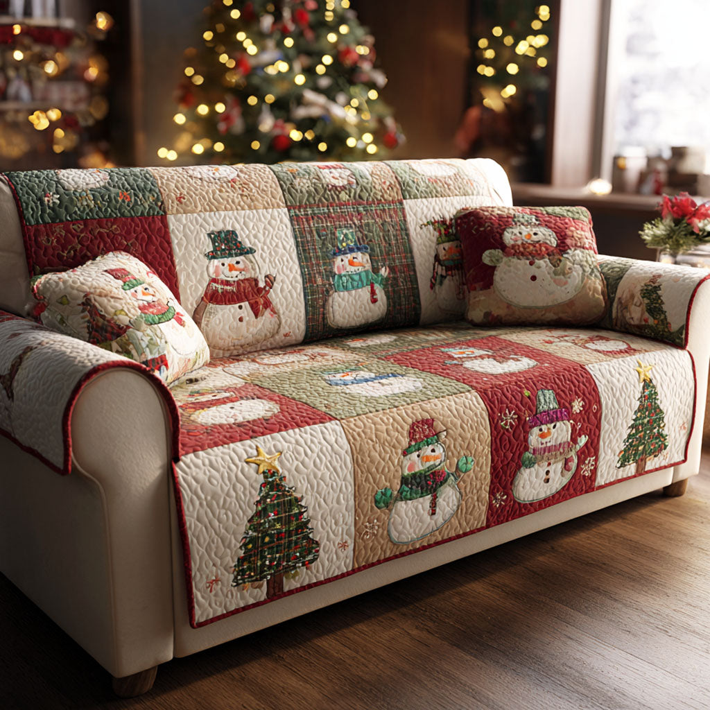 Prošívaný potah na pohovku Sváteční patchwork