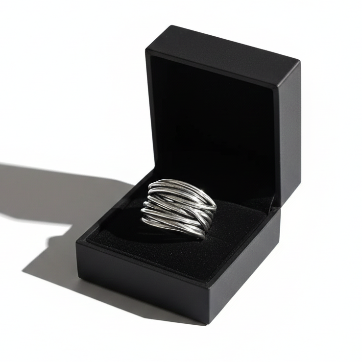 Stříbrný prsten 925 Sterling Vícevrstvý