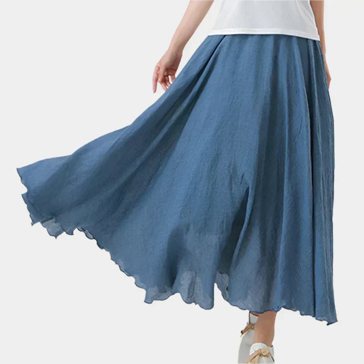 Kristýna Elegantní Vysokopásová Dlouhá Sukně Vzdušná