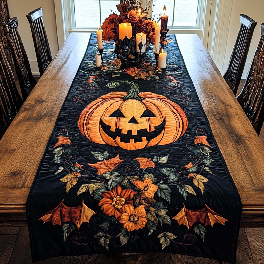 Prošívaný běhoun na stůl - Halloweenská radost