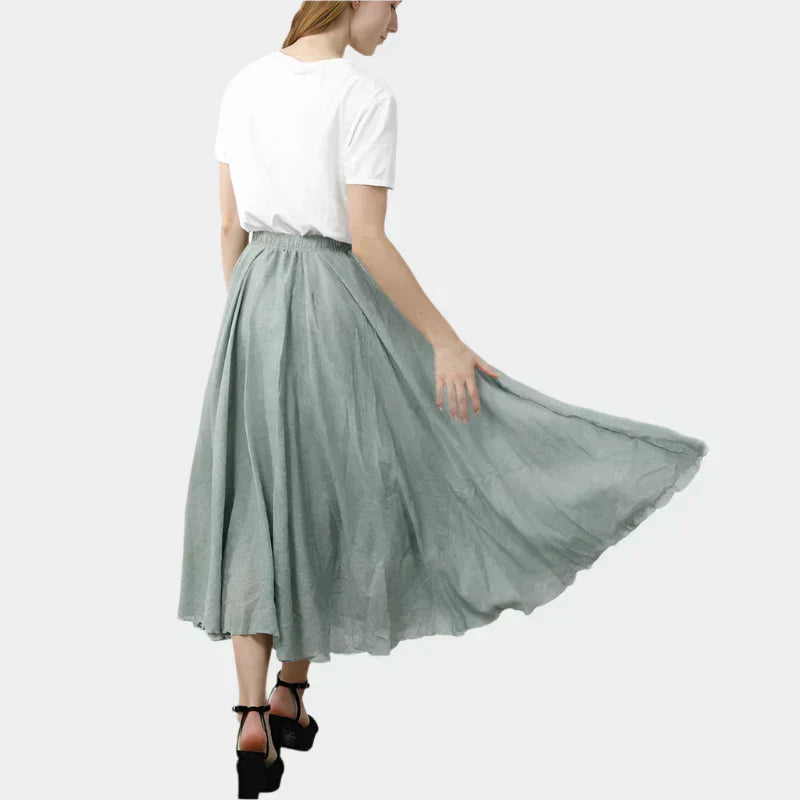 Kristýna Elegantní Vysokopásová Dlouhá Sukně Vzdušná