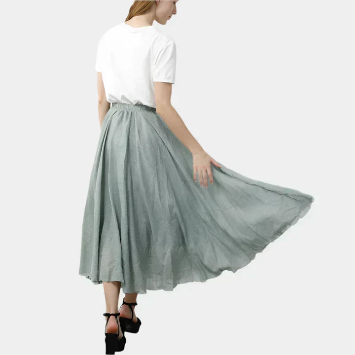 Kristýna Elegantní Vysokopásová Dlouhá Sukně Vzdušná