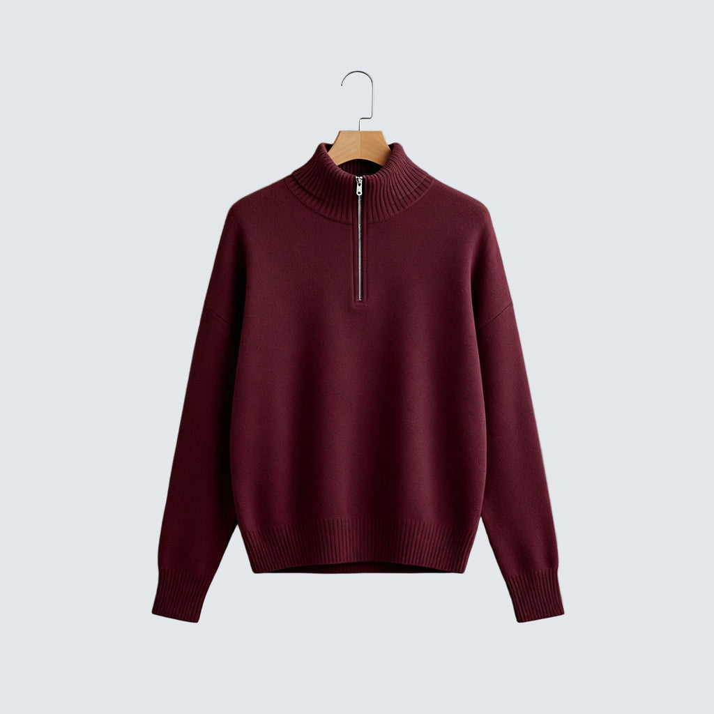 Lenka | Elegantní svetr s polo zipem