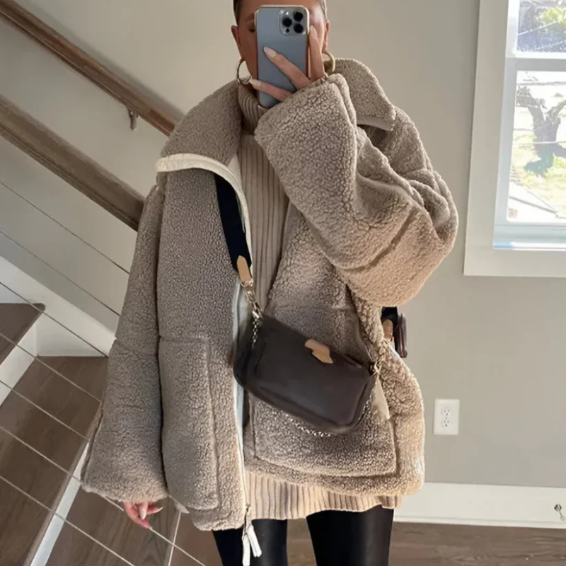 Karla – Měkký teddy kabát
