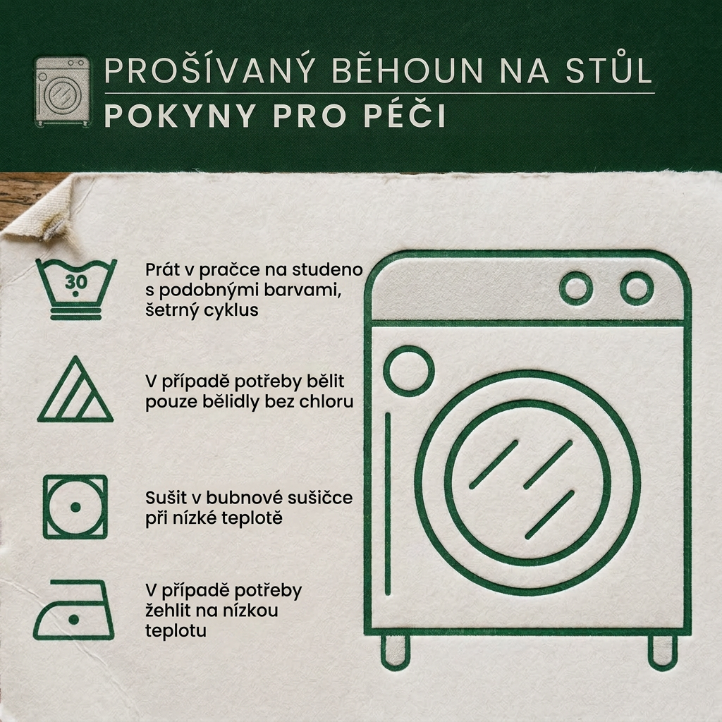 Prošívaný běhoun na stůl - Růžové srdce domova