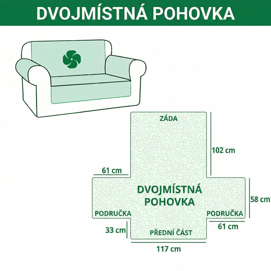 Prošívaný potah na pohovku Zasněžení přátelé