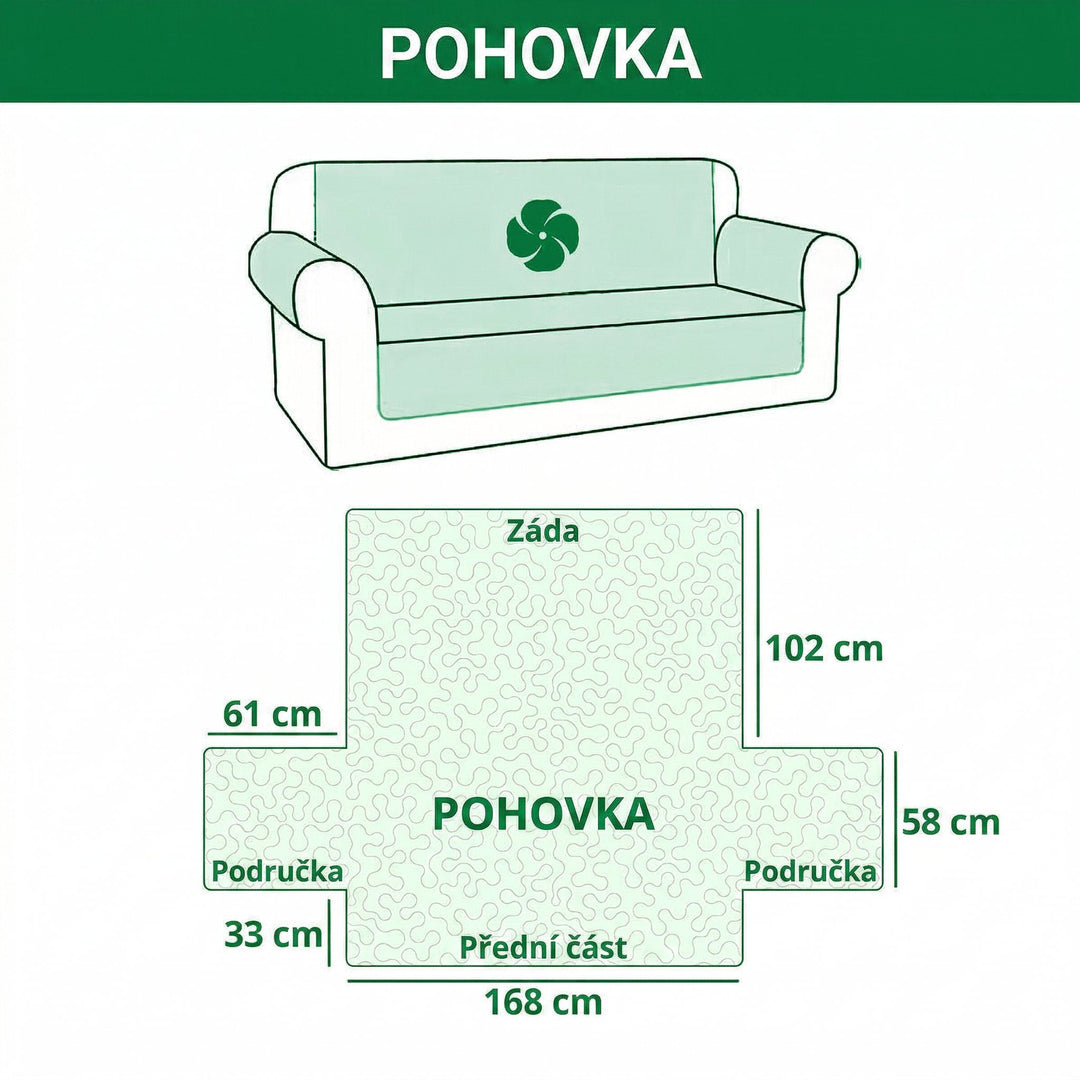 Prošívaný potah na pohovku Jemná zahrada