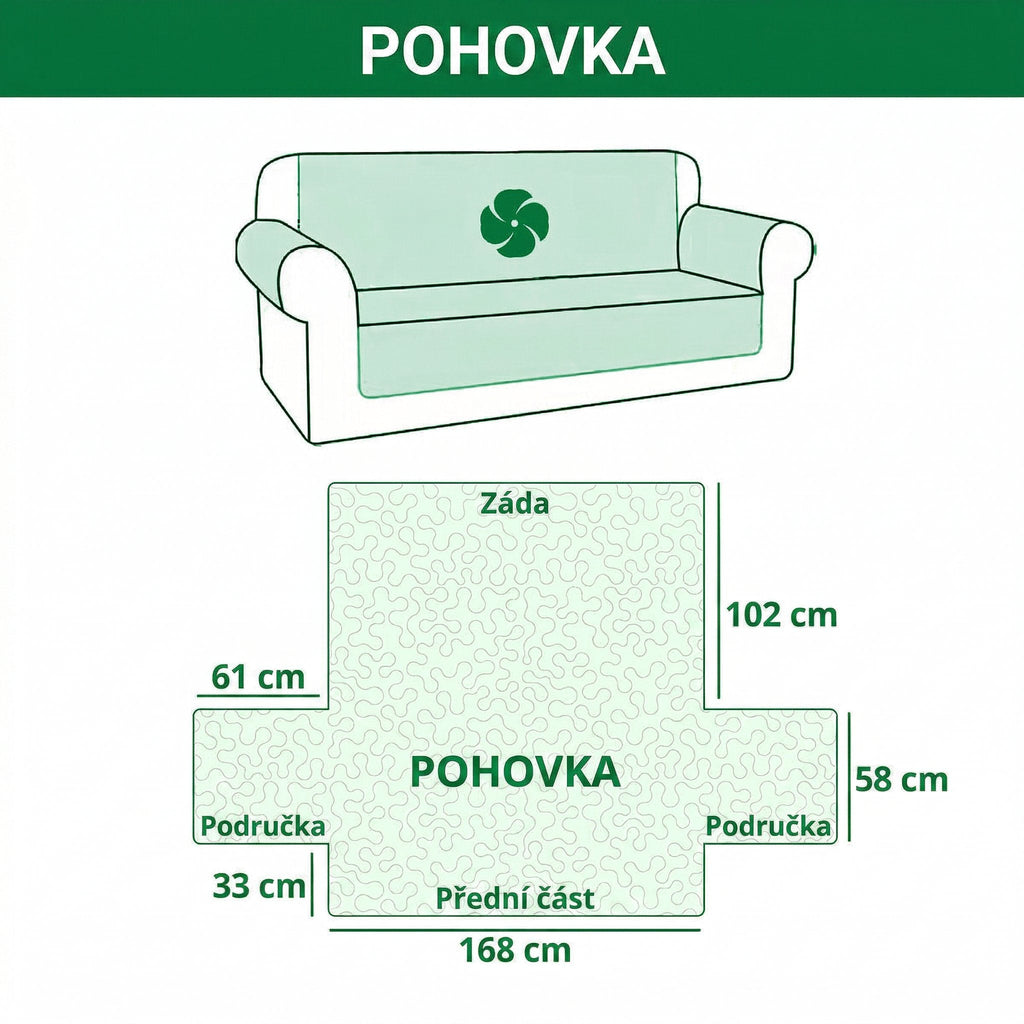 Prošívaný potah na pohovku Radost tlapek