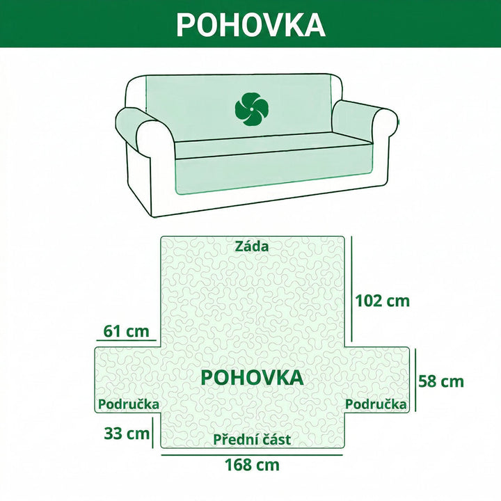 Prošívaný potah na pohovku Teplo kvetoucí chaloupky