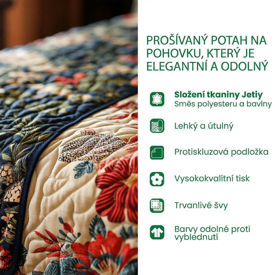 Prošívaný potah na pohovku Jezevčík na pyžamové párty